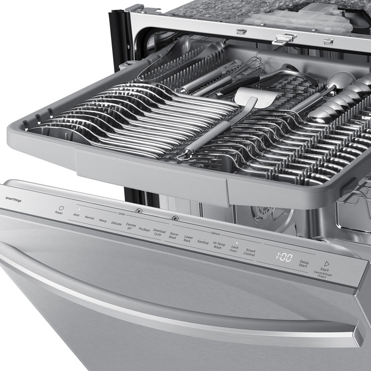 24" Stainless Steel Smart Built-in Dishwasher with Adjustable Racks