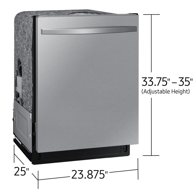 24" Stainless Steel Smart Built-in Dishwasher with Adjustable Racks