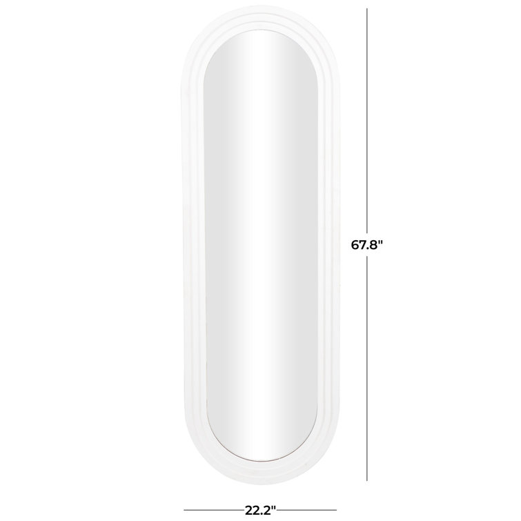 White Oval Full Length Wood Wall Mirror
