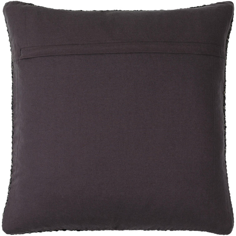 Bone Wool and Cotton Square Cottage Throw Pillow