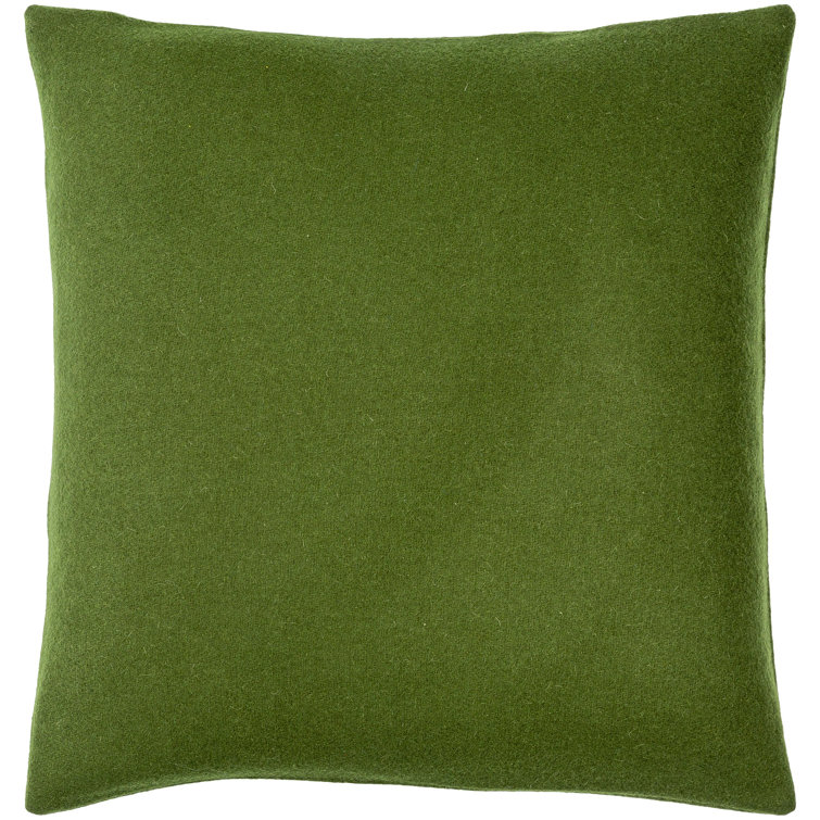 Teal Wool Blend Square Throw Pillow 18" x 18"