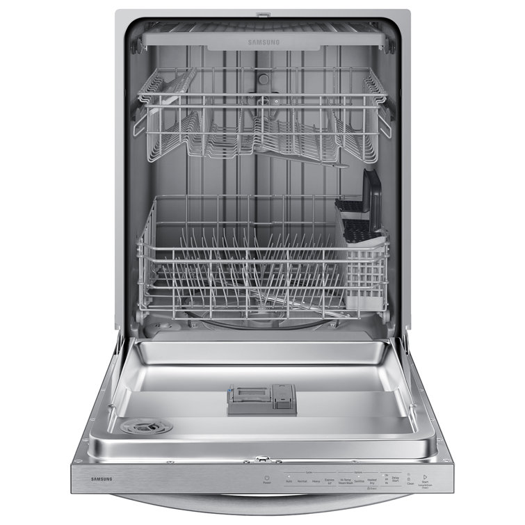 24" Stainless Steel Built-in Top Control Dishwasher with Adjustable Rack