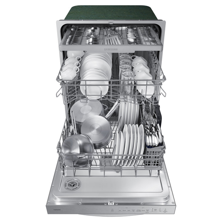 24" Stainless Steel Built-in Top Control Dishwasher with Adjustable Rack