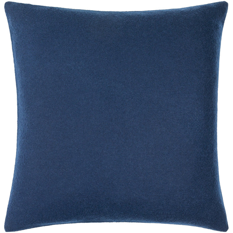 Teal Wool Blend Square Throw Pillow 18" x 18"