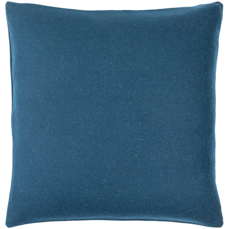 Teal Wool Blend Square Throw Pillow 18" x 18"