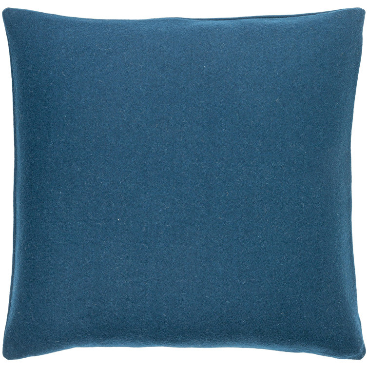 Teal Wool Blend Square Throw Pillow 18" x 18"