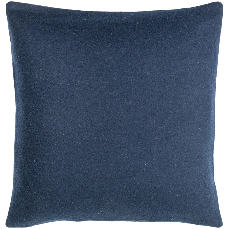 Teal Wool Blend Square Throw Pillow 18" x 18"