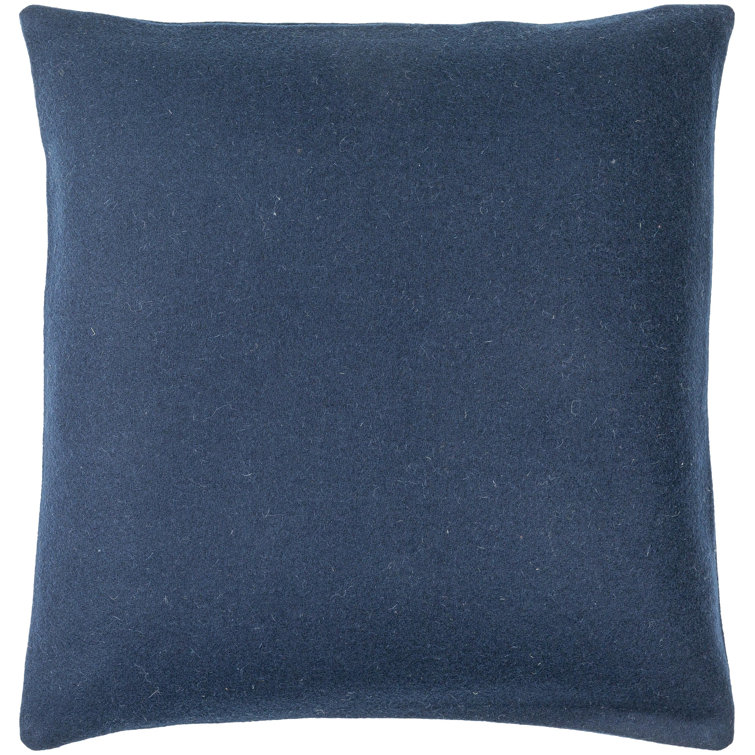 Teal Wool Blend Square Throw Pillow 18" x 18"
