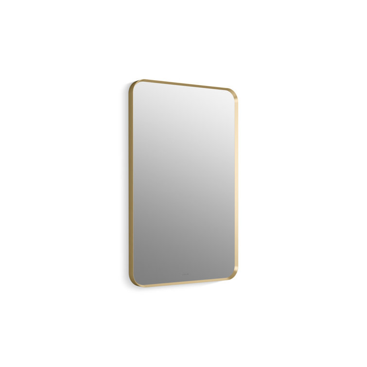 Essential 34" x 22" Brushed Gold Rectangular Vanity Mirror