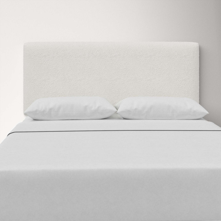 Classic Black Linen Upholstered Queen Headboard with Solid Wood Frame