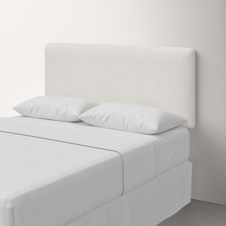 Classic Black Linen Upholstered Queen Headboard with Solid Wood Frame
