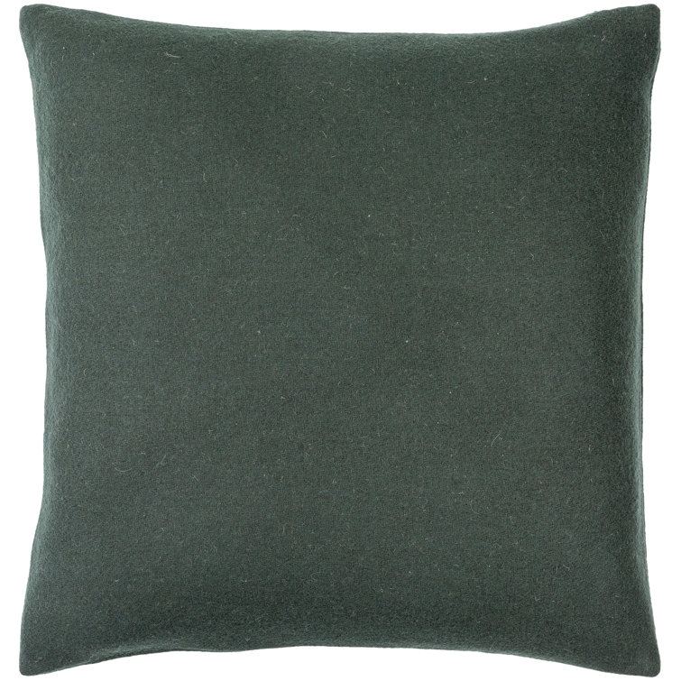 Teal Wool Blend Square Throw Pillow 18" x 18"