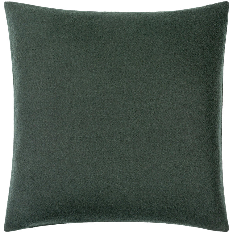 Teal Wool Blend Square Throw Pillow 18" x 18"