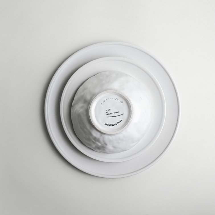 White Ceramic 16-Piece Minimalist Dinnerware Set