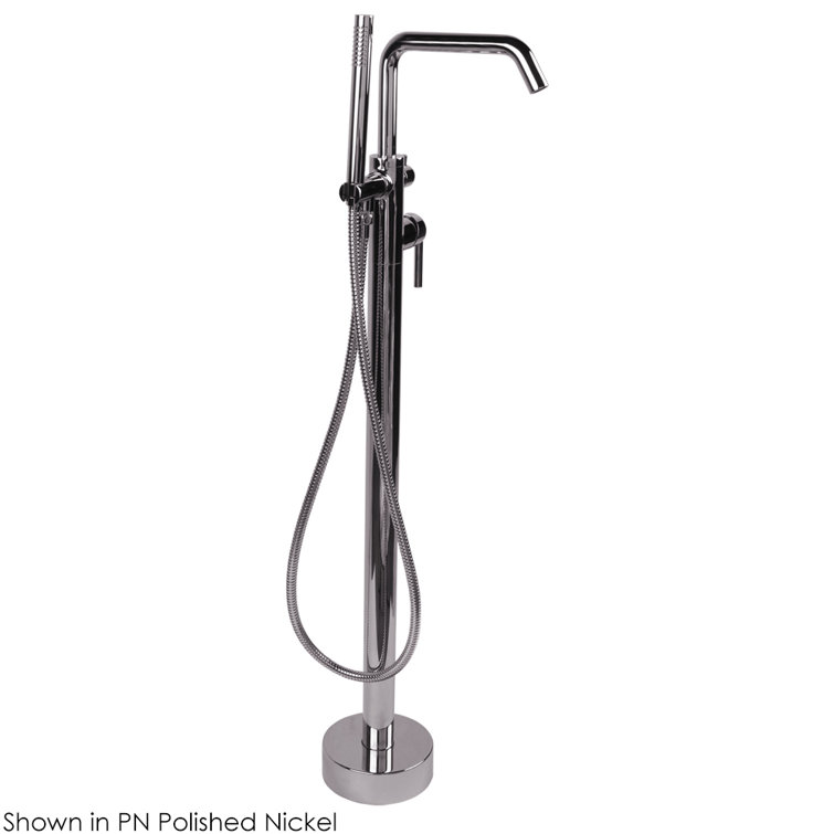 Polished Nickel Freestanding Tub Filler with Diverter