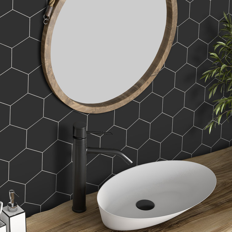 Noir Hexagon Composite Peel and Stick Wall Mural