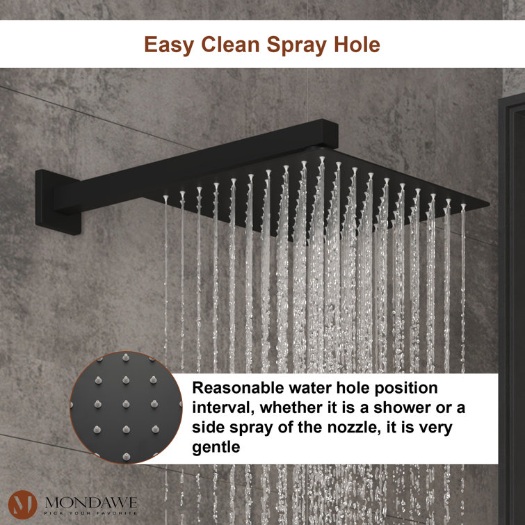 Matte Black Brass Dual Shower Head System with Handheld and Body Jets