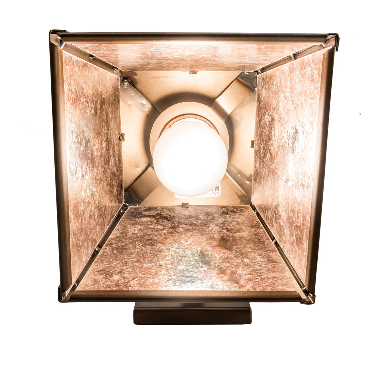 Nautical Nickel Bell Outdoor Sconce with Silver Mica Shade
