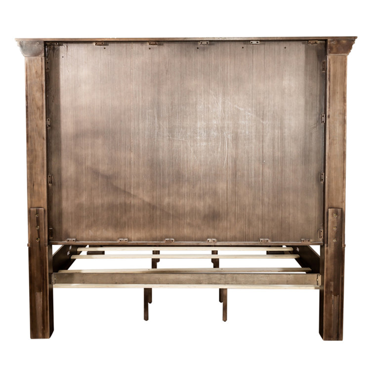 Big Valley Traditional King Panel Bed with Drawer in Light Brown