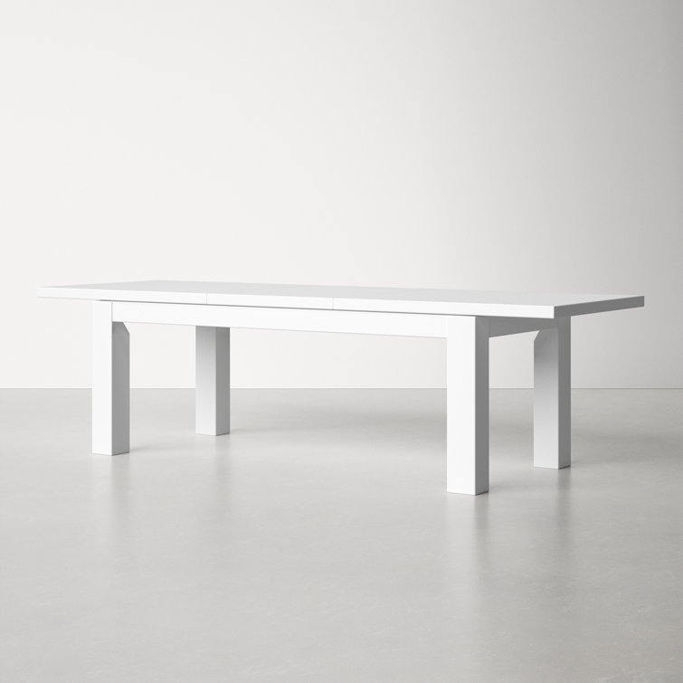 White Gloss Extendable Rectangular MDF Dining Table