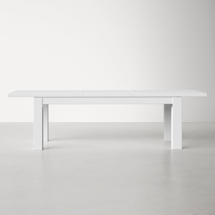 White Gloss Extendable Rectangular MDF Dining Table