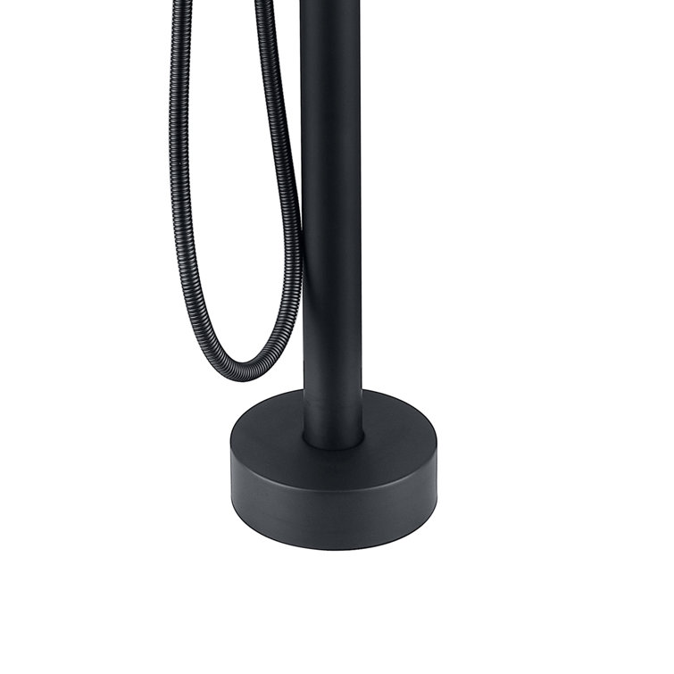 Matte Black Stainless Steel Freestanding Bathtub Faucet with Hand Shower