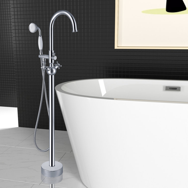 Chrome Freestanding High Arc Tub Filler with Lever Handle