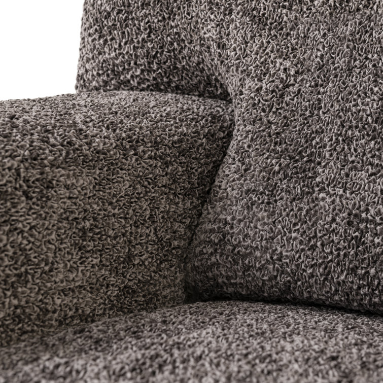 Marmo Brown Stretch Polyester Armchair Slipcover