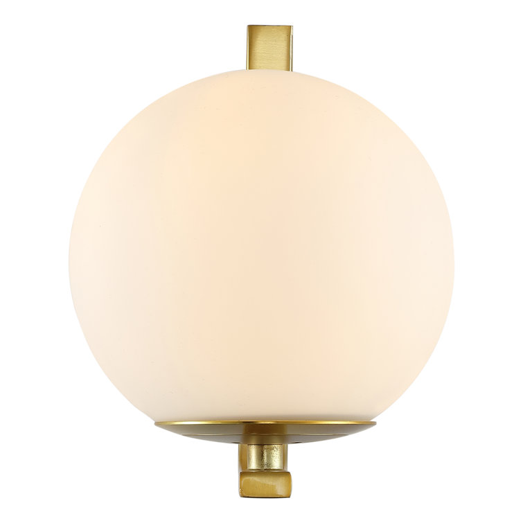 Liraz 8" Brass and Frosted Glass Wall Sconce Set