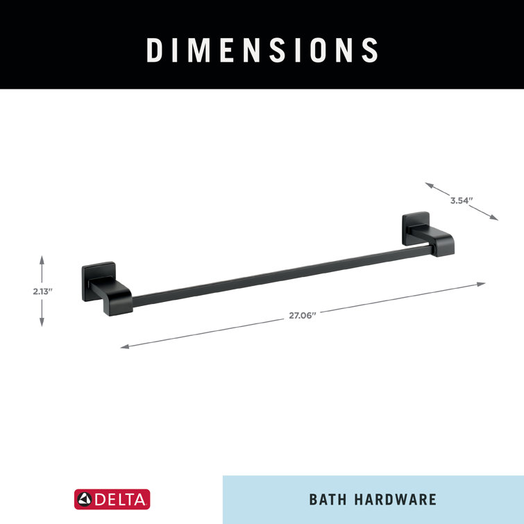 Ara 24-inch Matte Black Wall Mounted Towel Bar