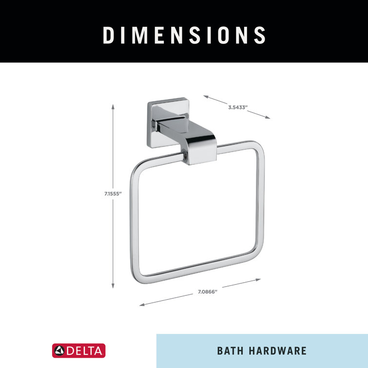 Polished Chrome Wall Mounted Modern Towel Ring