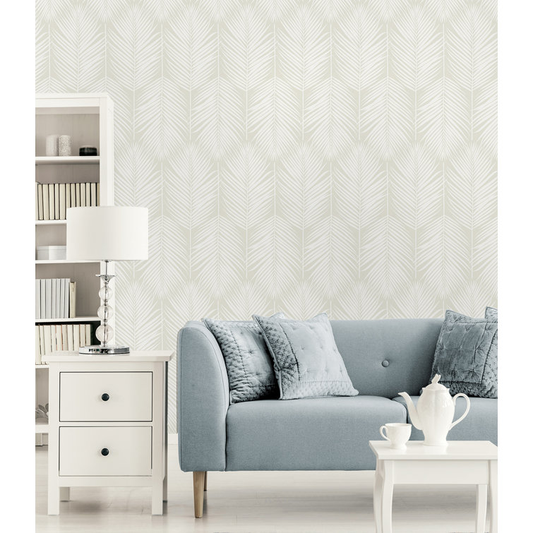 Sea Salt Palm Silhouette Coastal Prepasted Wallpaper Roll
