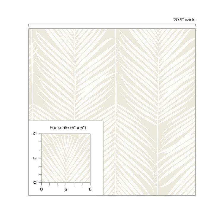 Sea Salt Palm Silhouette Coastal Prepasted Wallpaper Roll
