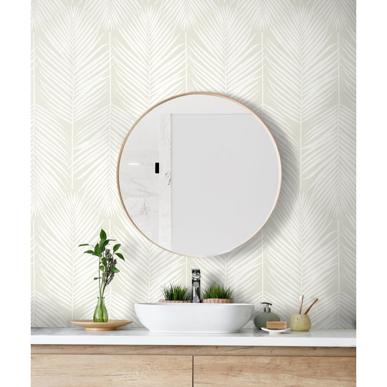 Sea Salt Palm Silhouette Coastal Prepasted Wallpaper Roll