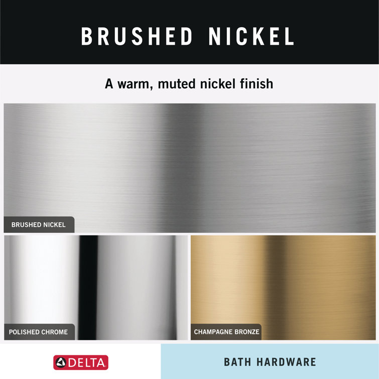 Spotshield Brushed Nickel Wall Mounted Rectangular Towel Ring