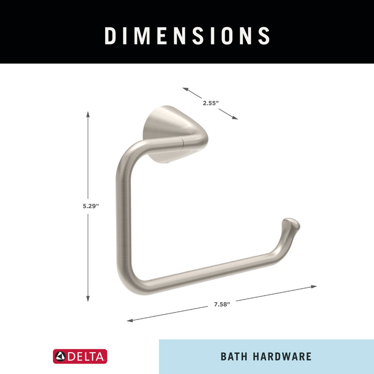 Spotshield Brushed Nickel Wall Mounted Rectangular Towel Ring
