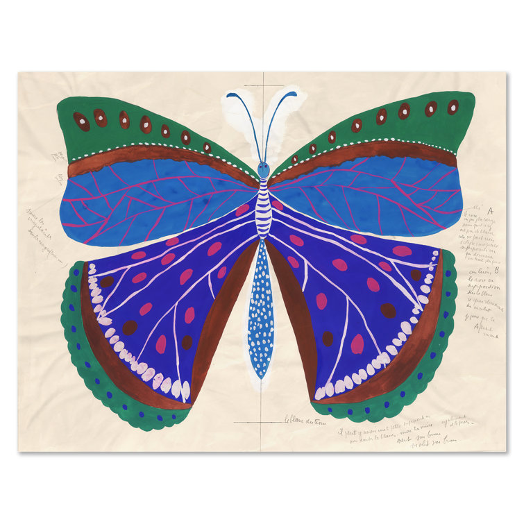 Large Blue and Green Butterfly Archival Giclee Paper Art