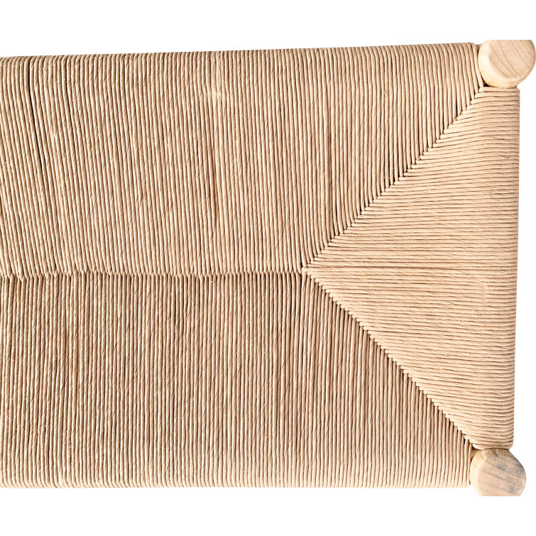 Hawthorn Natural Elm Wood Bench with Woven Fiber Rope Seat - 60"W