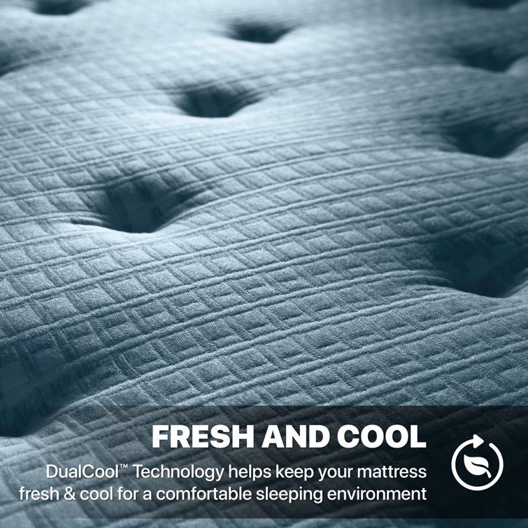 Contemporary Gray-White Gel Memory Foam Cal. King Pillowtop Mattress