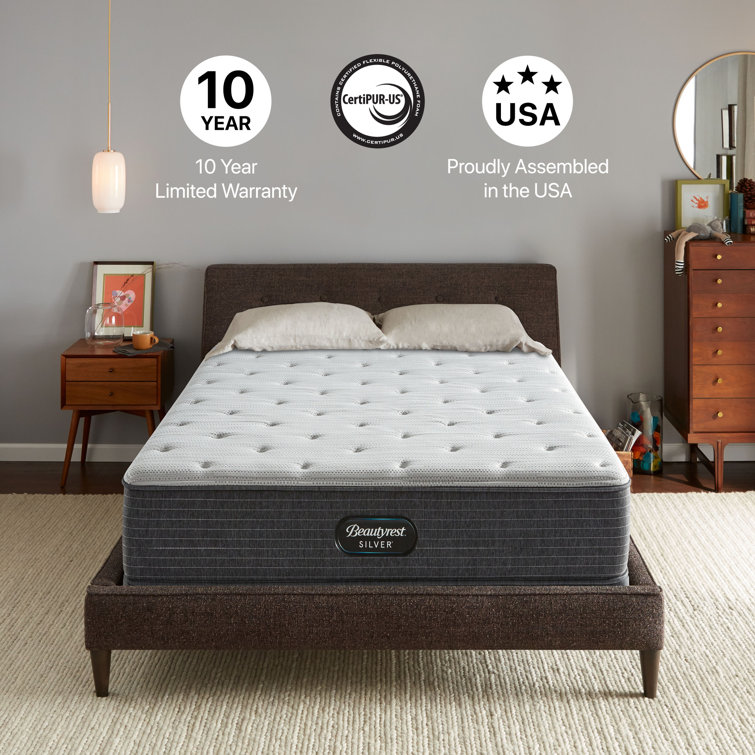 Contemporary Gray-White Gel Memory Foam Cal. King Pillowtop Mattress