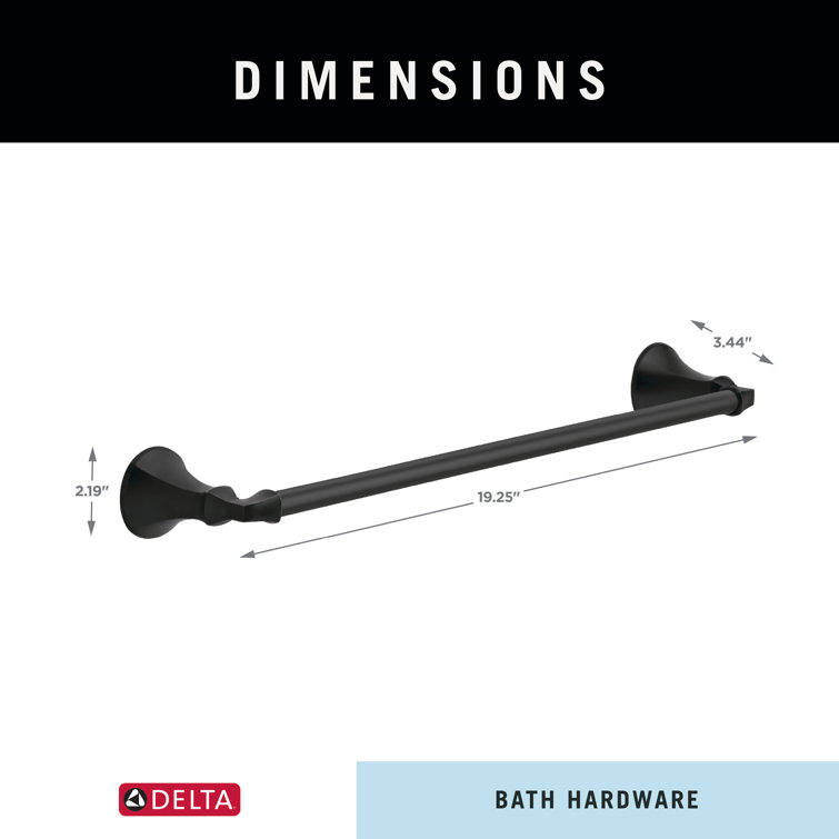 Ashlyn Matte Black Stainless Steel Wall Mounted Towel Bar