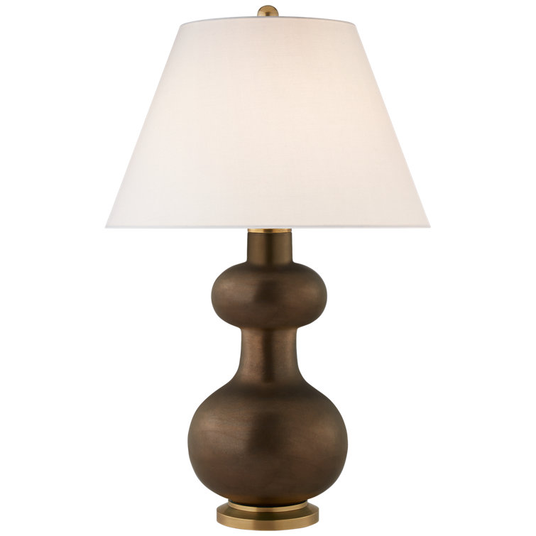 Ivory Ceramic Adjustable Outdoor Table Lamp with Porcelain Shade