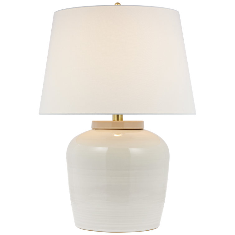 Ivory Ceramic Adjustable Outdoor Table Lamp