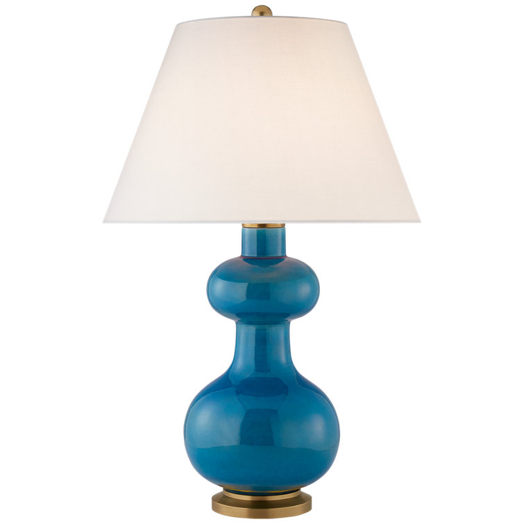 Ivory Ceramic Adjustable Outdoor Table Lamp with Porcelain Shade