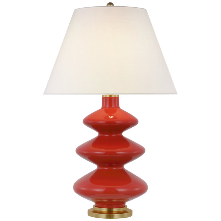 Aqua Crackle Ceramic Adjustable Table Lamp with Tapered Shade