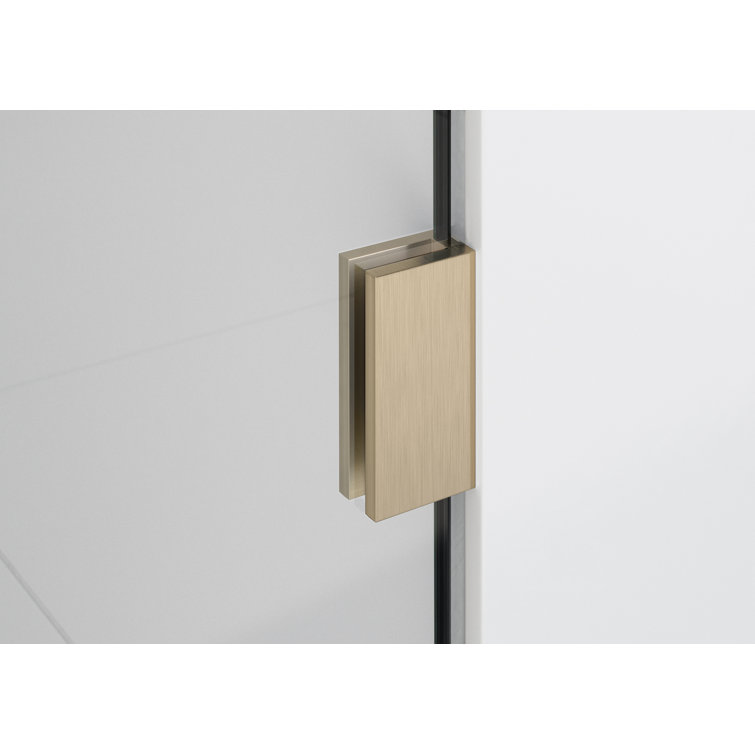 Vela 30 in. x 78 in. Clear Tempered Glass Frameless Shower Panel with Brushed Bronze Hardware