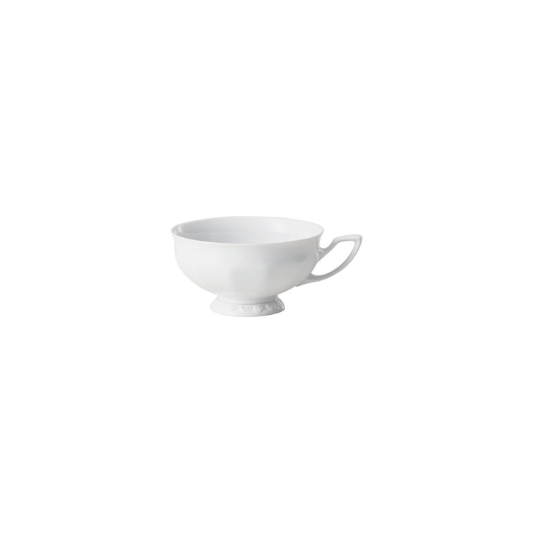 Maria White Porcelain Tea Cup with Elegant Relief