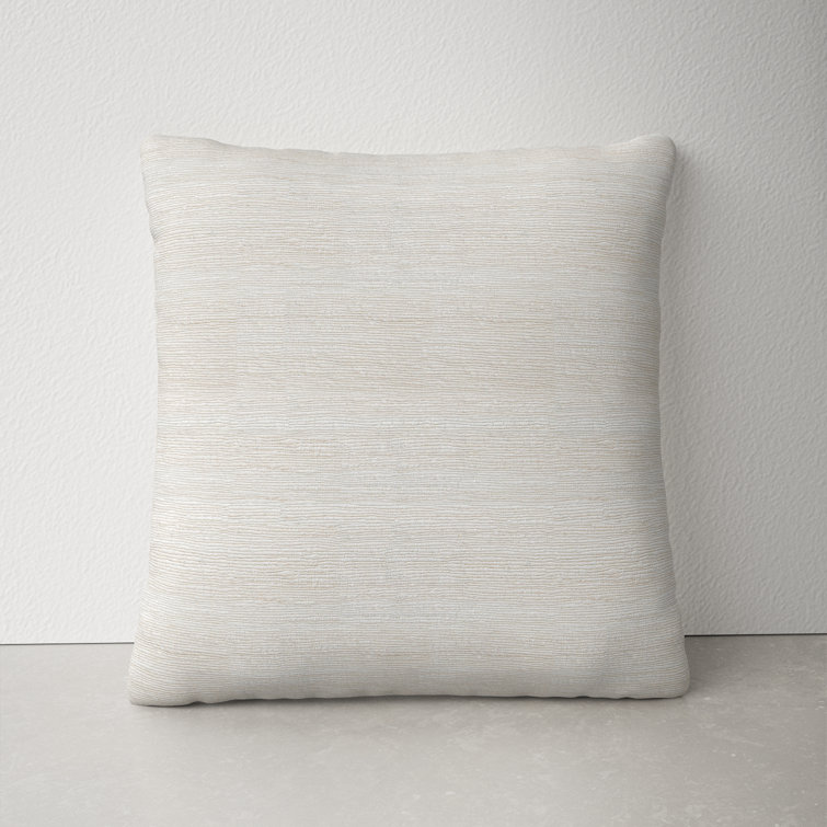 Ivory Linen Blend Square Throw Pillow