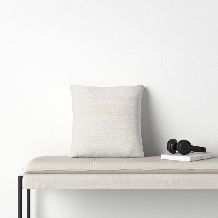 18" x 18" Off-White Linen Blend Square Throw Pillow