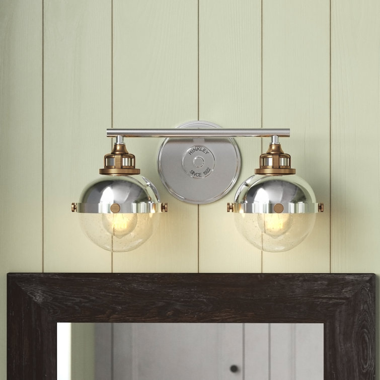 Fletcher Polished Nickel & Heritage Brass 2-Light Vanity Sconce